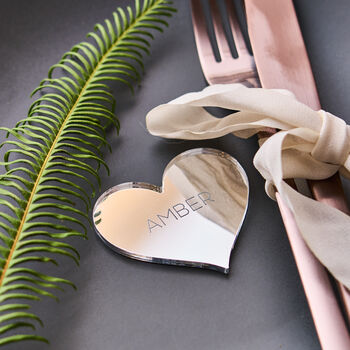 Personalised Silver Heart Wedding Place Setting, 4 of 5