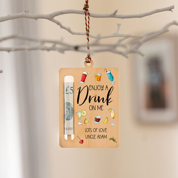 Personalised Enjoy A Drink On Me Money Gift Holder, 4 of 5