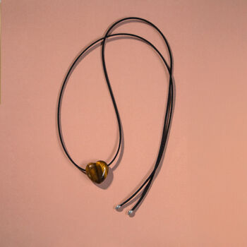 Tiger's Eye Heart Long Pendant Necklace, 2 of 4