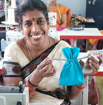 Mini Sari Gift Bag With Drawstring, Reusable Pouch, 7 of 10