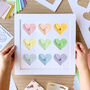 Nine Paper Hearts Craft Kit Pastels | Iris Folding, thumbnail 1 of 5