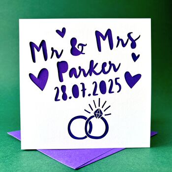 Personalised Papercut Wedding Card, 2 of 4