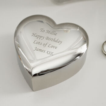 Personalised Nickel Plated Heart Trinket Box, 3 of 7