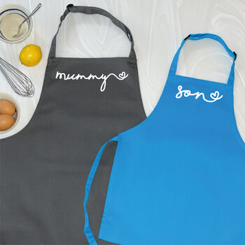 Mummy And Son Heart Apron Set, 5 of 6