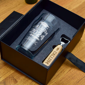 Gift Boxed Graduation Pint Glass And Bottle Opener Set, 3 of 4