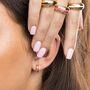 Neon Pink Candy Stripe Huggie Earrings, thumbnail 5 of 6