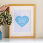 Personalised Love Heart Quote Or Lyric Print, thumbnail 2 of 7