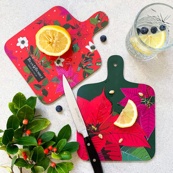 Double Sided Poinsettia Mini Cheese And Drinks Board, 2 of 10