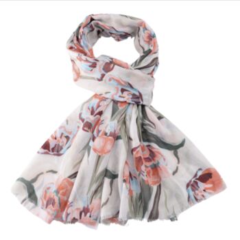 Mother's Day Tulip Print Scarf, 3 of 6