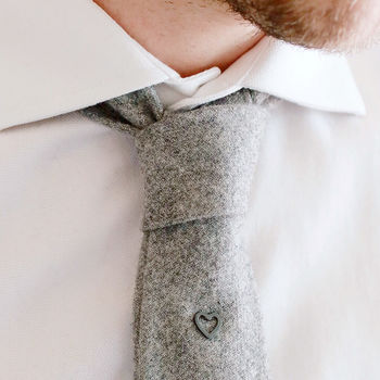 Geometric Heart Tie Pin. Wedding Tie Pin For Groom, 3 of 12