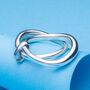 Curved Eternity Sterling Silver Double Stacking Ring, thumbnail 1 of 7