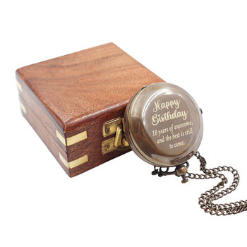 The Britannia 18th Birthday Custom Half Hunter Pocket Watch Gift, 5 of 11