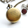 Engraved Twin Bronze Pocket Watch With Windowed Lid, thumbnail 2 of 4