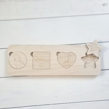 Personalised Wooden Dinosaur Shape Puzzle, 4 of 8