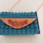 Bespoke Handmade Crochet Bag With Wood Panel, thumbnail 3 of 7