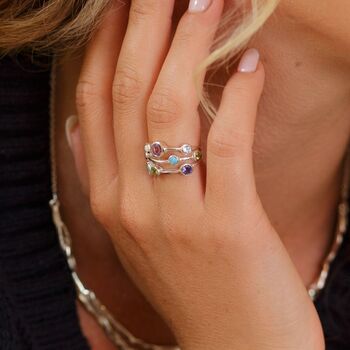 Sterling Silver Ring With A Cornucopia Of Stones, 2 of 8