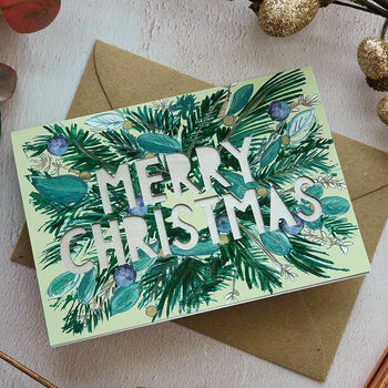 Merry Christmas Luxury Papercut Christmas Card, 2 of 6