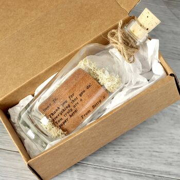 Personalised Leather Message In A Bottle, 4 of 6
