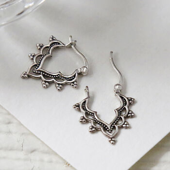 Sterling Silver Arabesque Hoops, 3 of 5