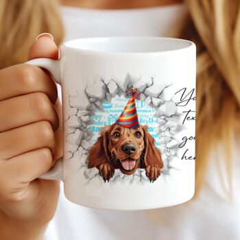 Personalised Irish Setter Birthday Break Through Dog, 8 of 8