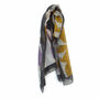 Peony Purple And Mustard Flower Summer Scarf, thumbnail 4 of 12