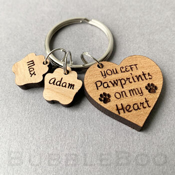 Pet Memorial Heart Keyring. You Left Pawprints, 8 of 9