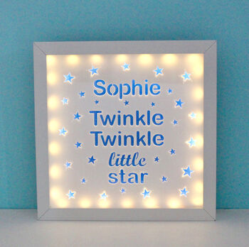 Personalised Twinkle Twinkle Little Star Box Light, 7 of 12