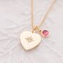 Celestial Heart And Birthstone Personalised Necklace, thumbnail 3 of 7