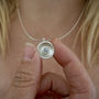 Sterling Silver Domed Aquamarine Satin Necklace, thumbnail 1 of 8