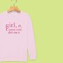 'Girl: Noise With Dirt' Definition Sweatshirt For Girls, thumbnail 3 of 12