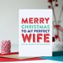 Merry Christmas To My Perfect Husband Card, thumbnail 2 of 2