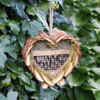 Personalised Wooden Heart Hanging Insect House, 3 of 8