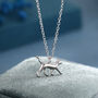Cat Pendant Necklace In Sterling Silver, thumbnail 1 of 9