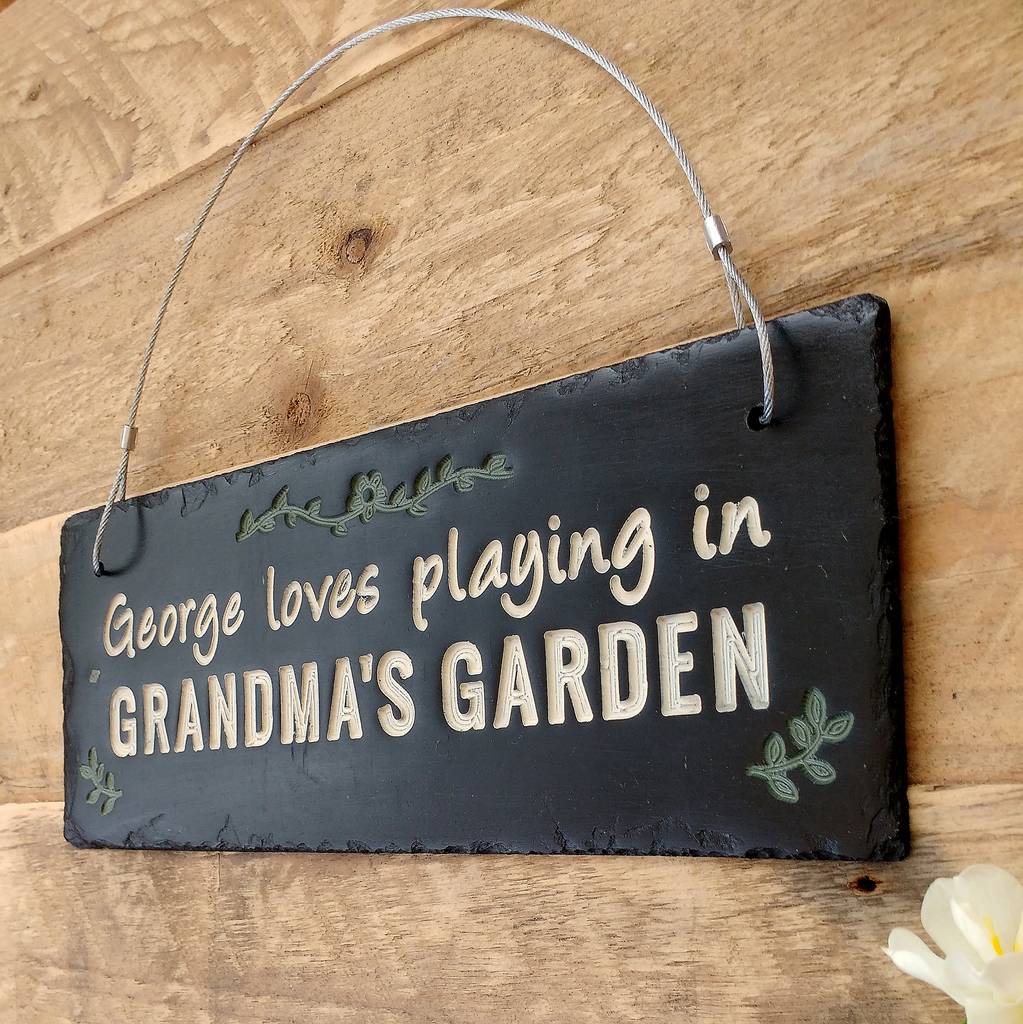 Grandma/'s Etc 13x17cm F3 Natural Slate Fairy Garden Plaque Mum/'s Nan/'s