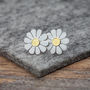 Little Daisy Earrings In Solid Silver And 18ct Gold, thumbnail 3 of 6
