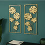 Nordic Gold Symmetrical Leaf Wall Art Decor, thumbnail 3 of 5