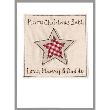Personalised Star 1st Christmas Card For Baby Boy, Son, Grandson, 7 of 12