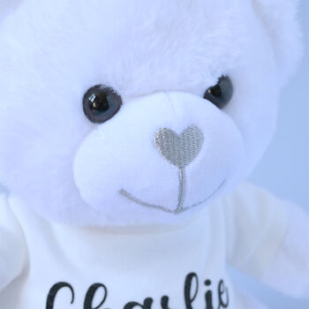 Personalised White Soft Teddy Toy, 2 of 4