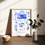 Scenes Of The Azores, Portugal Blue Tile Inspired Travel Print, thumbnail 7 of 12