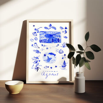 Scenes Of The Azores, Portugal Blue Tile Inspired Travel Print, 7 of 12