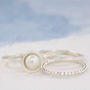 Pearl Stacking Ring Set. Sterling Silver, thumbnail 10 of 12