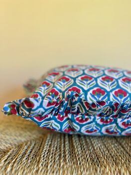 Indian Blockprint Cushion, Boho Cushion, Housewarming Gift, 3 of 3