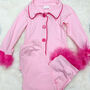 Personalised Pink Fluffy Embroidered Kids/ Baby Pyjamas, thumbnail 3 of 4