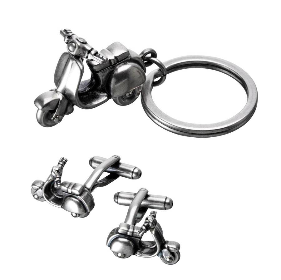 Motor Scooter Keyring And Cufflinks Set By Authentics