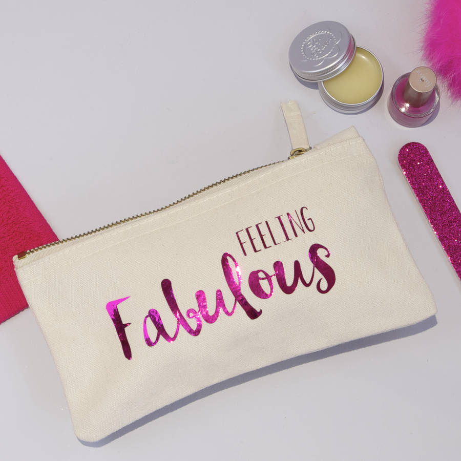 Feeling Fabulous Cosmetics Bag By The Alphabet Gift Shop ...