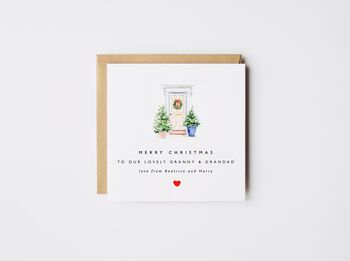 Personalised Festive Red Door Christmas Card *Four Door Options, 2 of 4