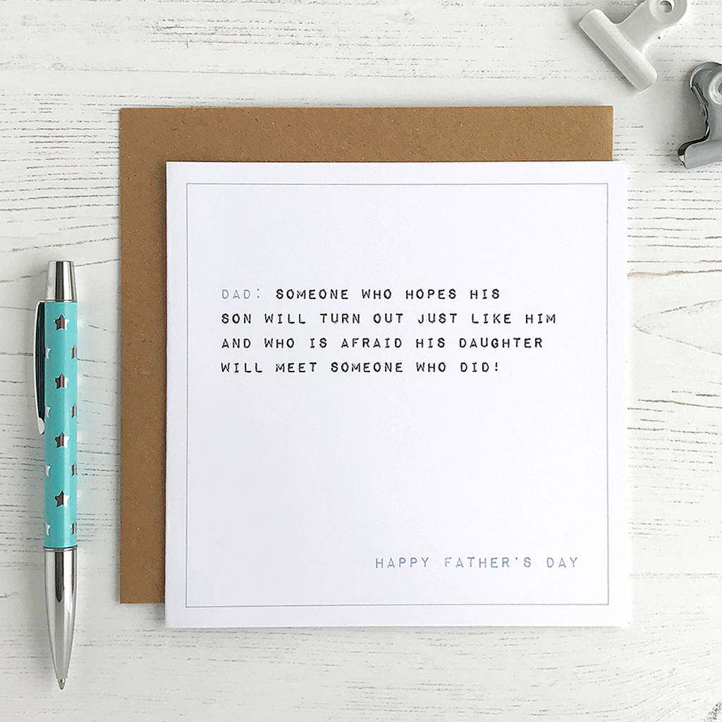 Dad's Hopes, Funny Father's Day Card By Cloud 9 Design