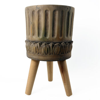 Ridged Composite Planter With Stand Large, 2 of 8