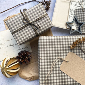 Gingham Paper Fibre Wrapping Paper, 3 of 6