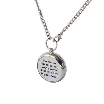 Personalised Silver Colour Compass Necklace Gift, 8 of 12